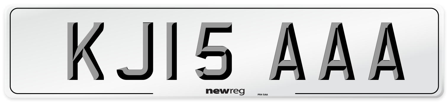 KJ15 AAA Number Plate from New Reg